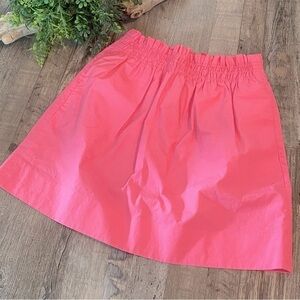 J. CREW Bubblegum Pink 100% Cotton Elastic Waist Mini Skirt, Size 0 Fits XS/S